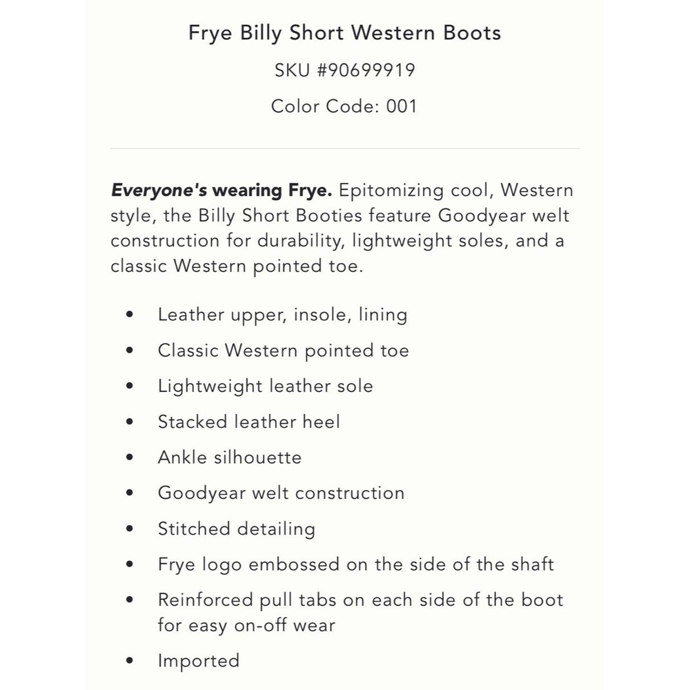 Frye Billy Short Western Boots - Picture 4 of 7